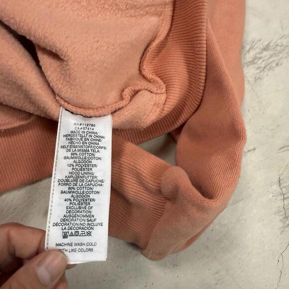 True Religion Pink Zip Hoodie M Metallic Logo Cropped Peach Pink  Y2K Streetwear - Picture 6 of 8